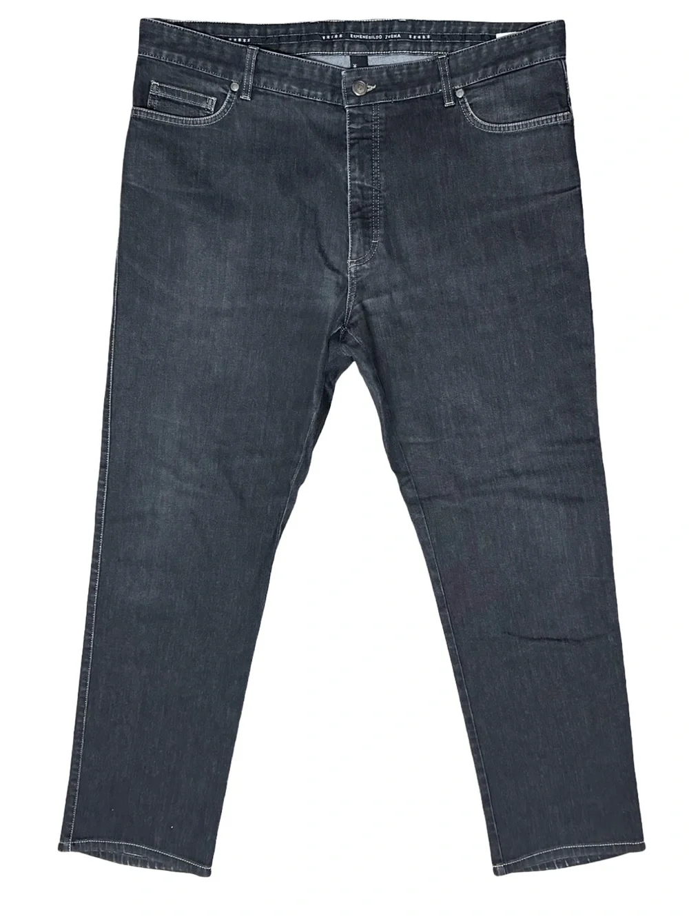 Ermenegildo Zegna Men’s Size 40 x 31 Black Wash Denim Straight Leg Jeans